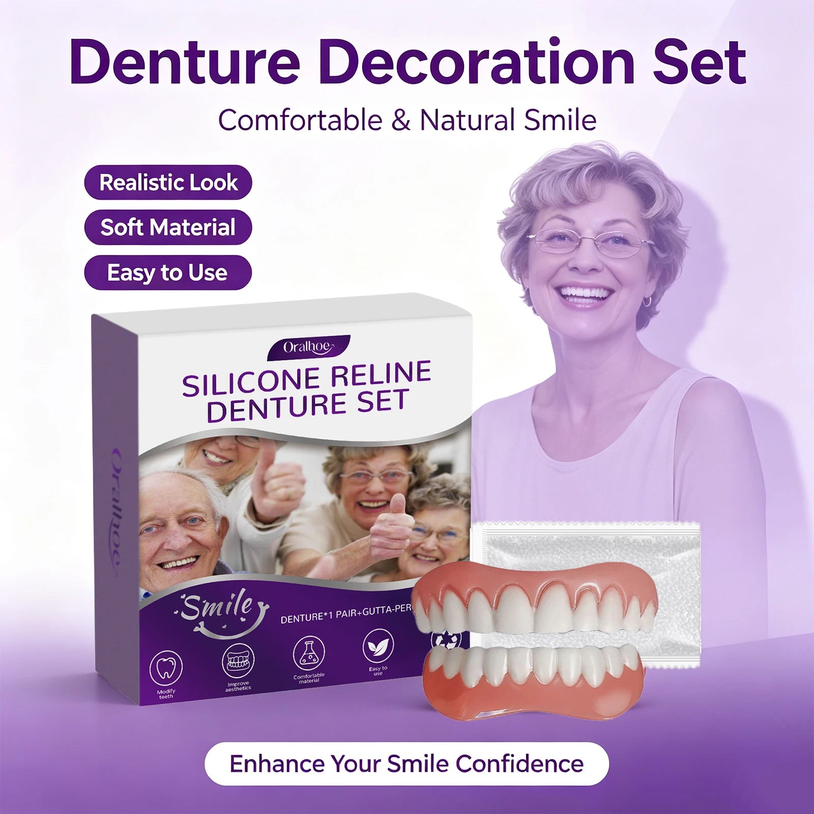 Cosmetic Denture Set for Instant Smile Enhancement - 1