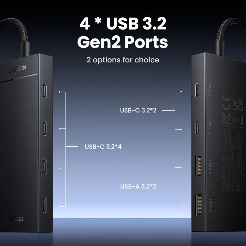 4-Port USB-C 3.2 Gen 2 Hub 10Gbps Multiport Adapter - 2