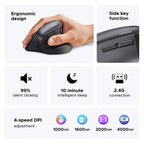 Ergonomic Vertical Wireless Mouse with 4000 DPI