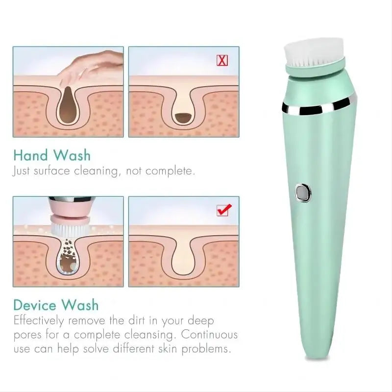4-in-1 Electric Rotating Facial Cleansing Brush and Massager