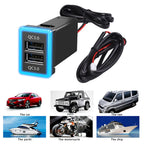 Dual USB PD QC3.0 Fast Car Charger for Toyota 33x23mm