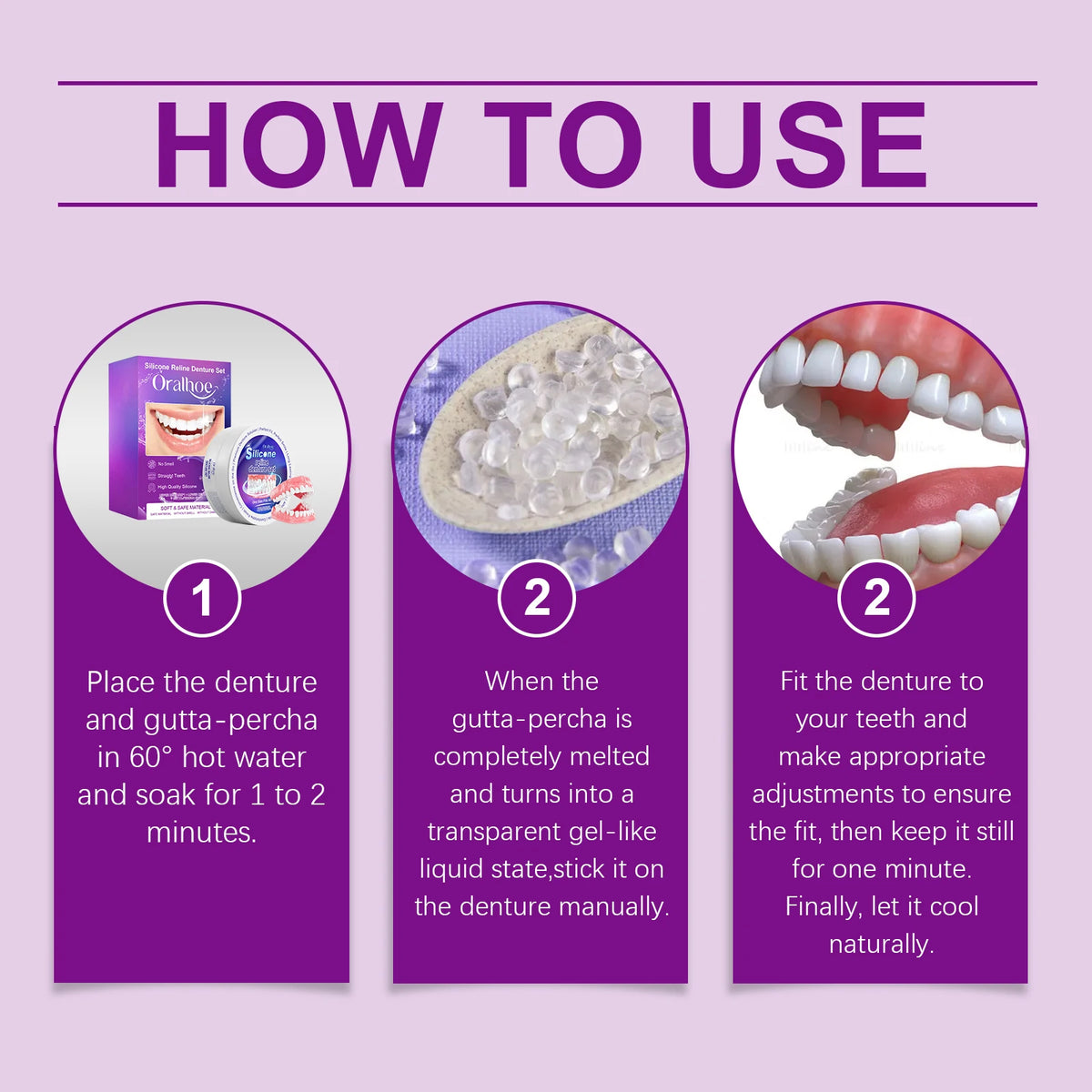 Silicone Reline Denture Set for Comfortable Fit and Natural Smile