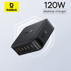 120W GaN Desktop Fast Charger for Laptops and Smartphones