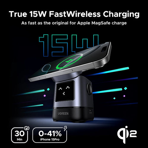 2-in-1 Qi2 15W Magnetic Wireless Charging Stand