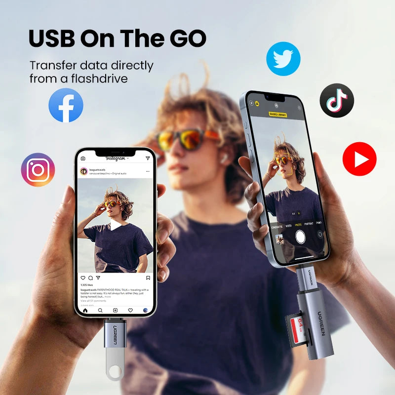 USB 3.0 to USB-C OTG Adapter for Data Sync and Charging