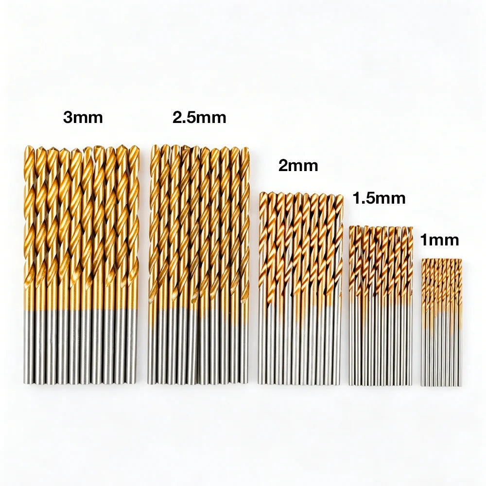 Titanium Plated Twist Drill Bit Set for Woodworking and DIY