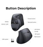 Ergonomic Vertical Wireless Mouse with 4000 DPI