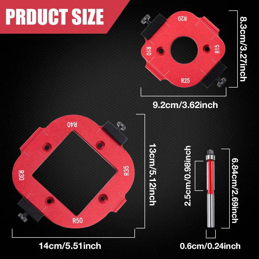 Router Corner Radius Template Jig for Woodworking