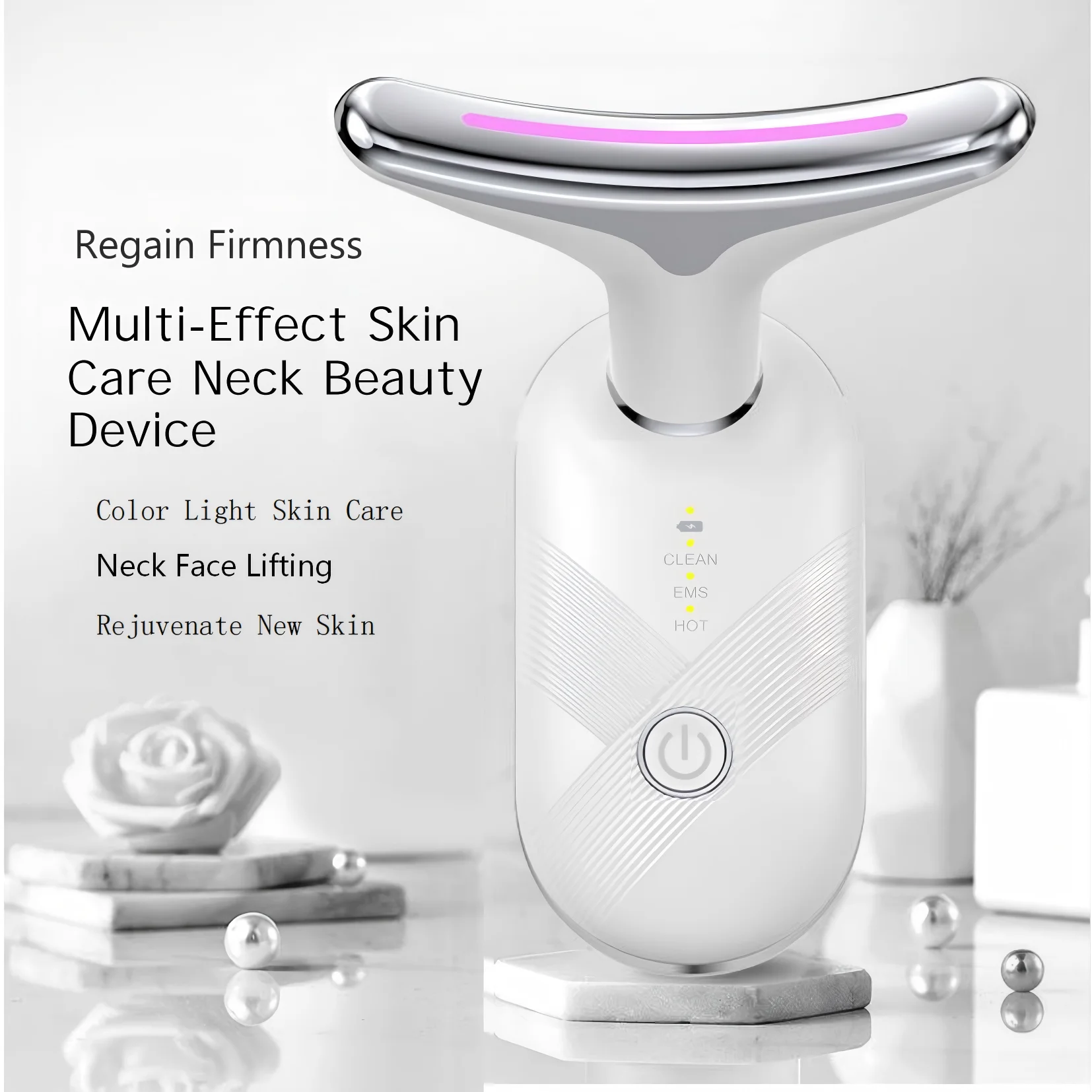 Red Light LED Facial and Neck Massager for Skin Tightening - 2