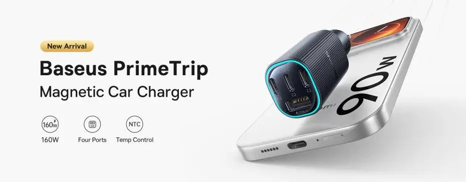 60W Fast Dual Port Car Charger with Retractable Cable