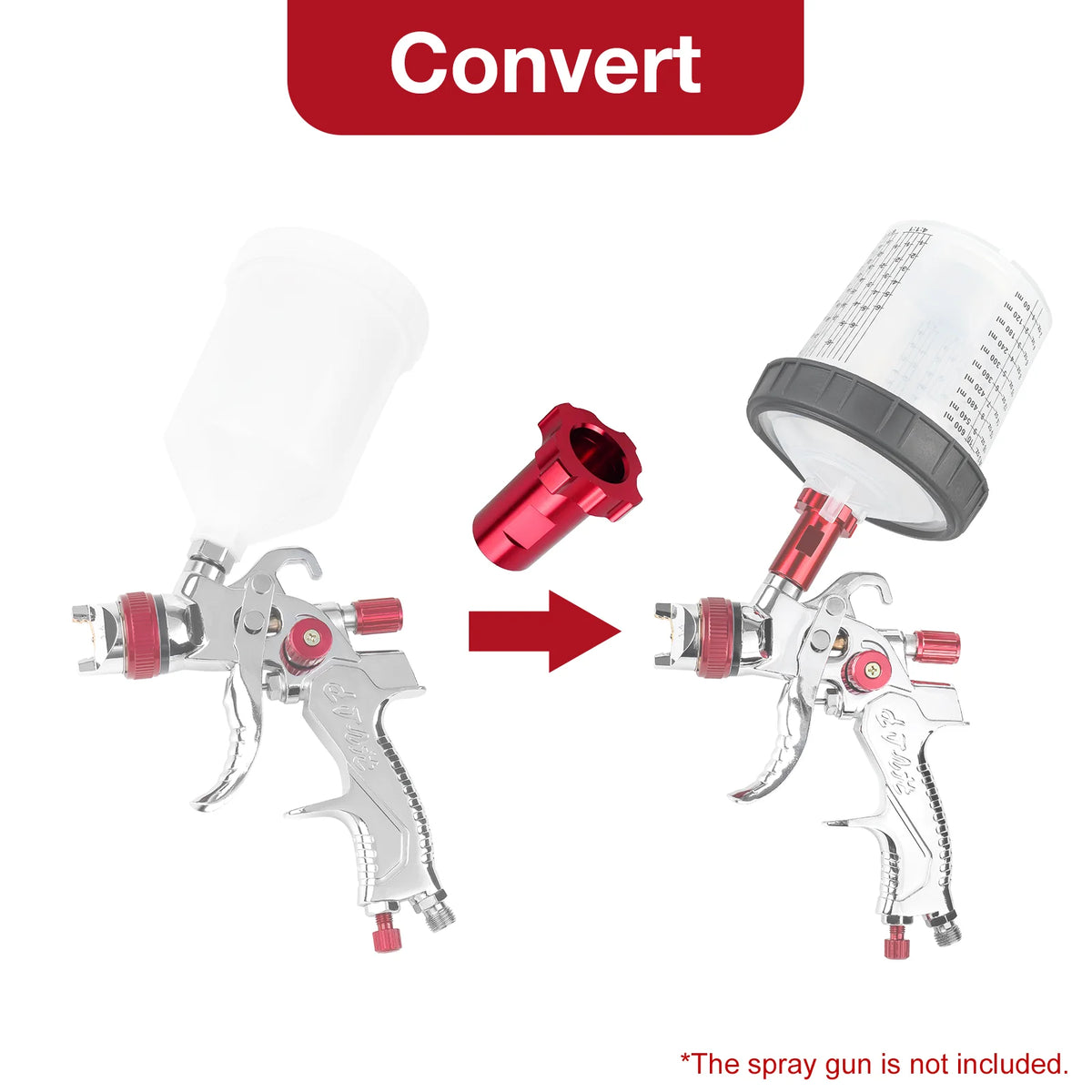 Spray Gun Cup Adapter 16mm Thread 1.5mm Pitch