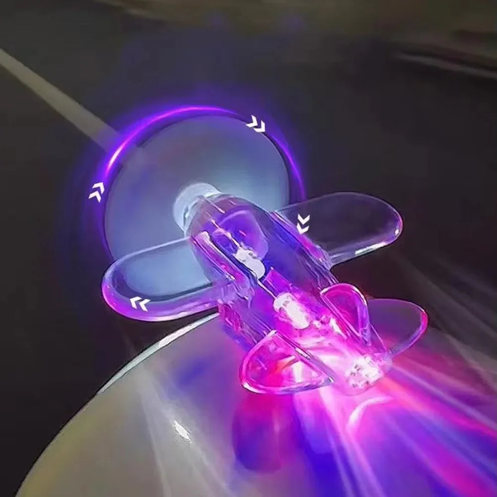 2pcs Wind Powered LED Airplane Decor for Motorcycle Car and Bicycle