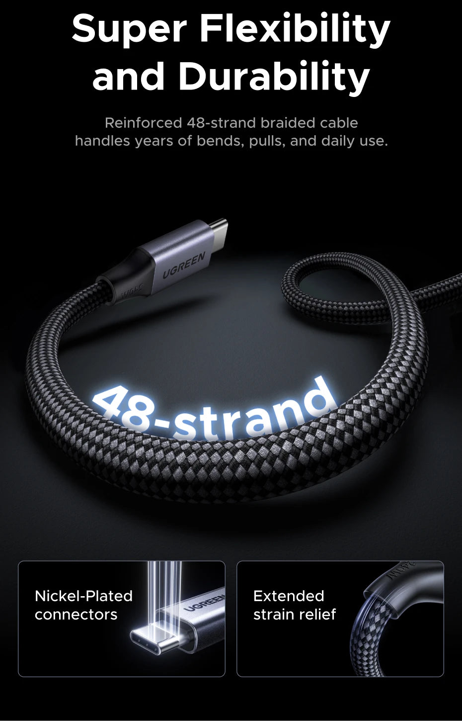 240W Magnetic USB-C Fast Charging and Data Sync Cable