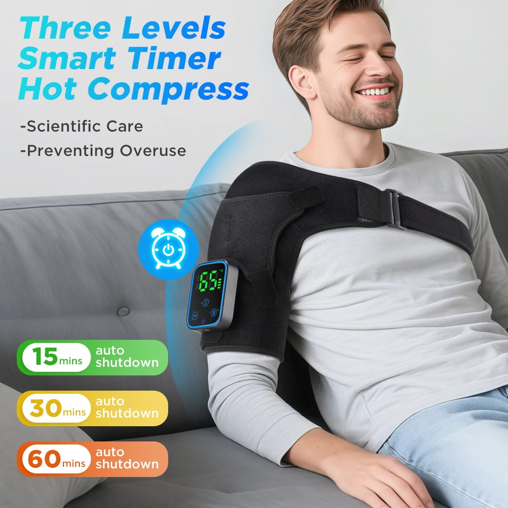 Cordless Heated Shoulder Massage Brace with App Control