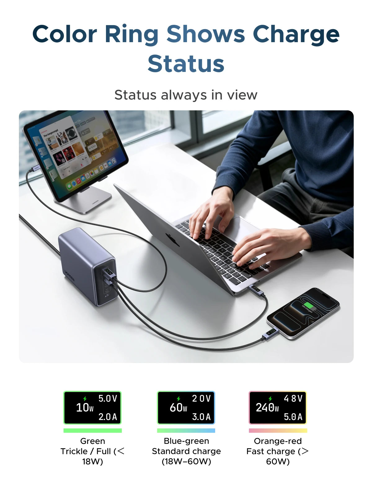 240W USB-C Fast Charging Cable with Real-Time Digital Display - 6
