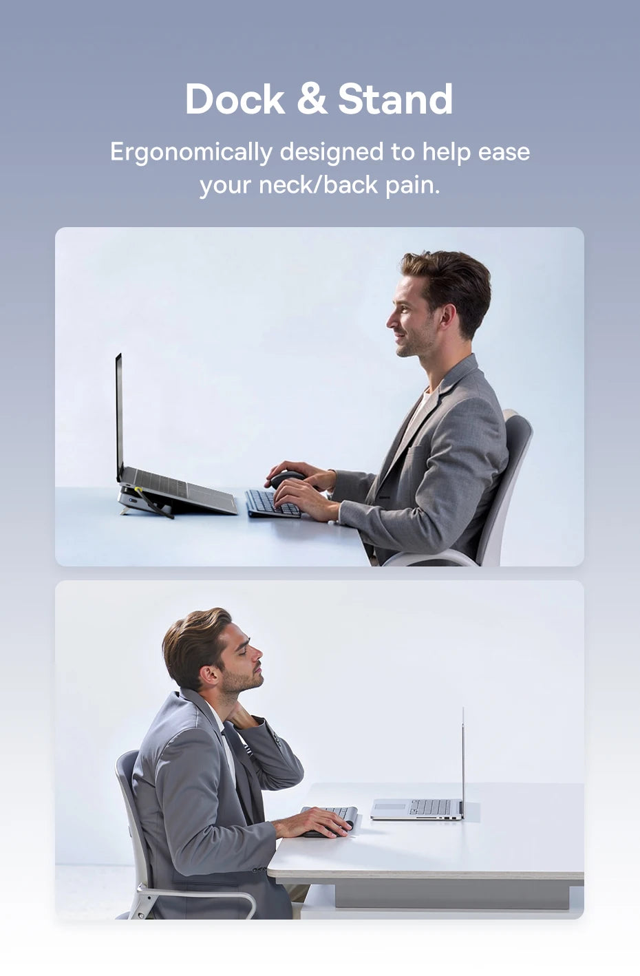 12-in-1 USB-C Triple Display Docking Station with Laptop Stand - 9