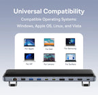 12-in-1 USB-C Triple Display Docking Station with Laptop Stand