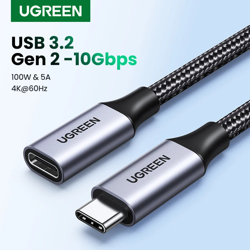 USB-C 3.2 Gen 2 Extension Cable 10Gbps 100W 4K