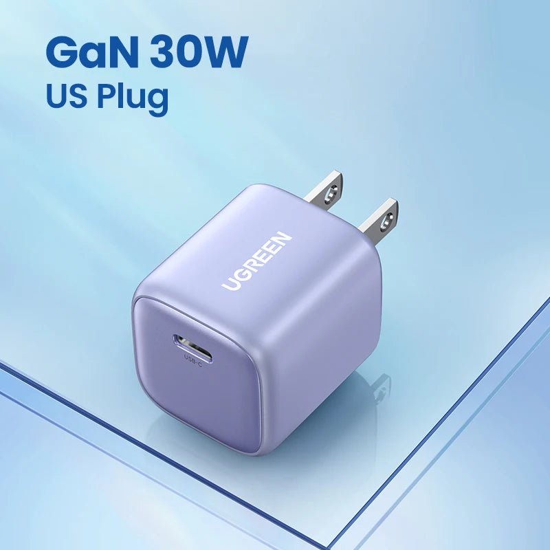 30W GaN USB-C Fast Wall Charger for Smartphones and Tablets
