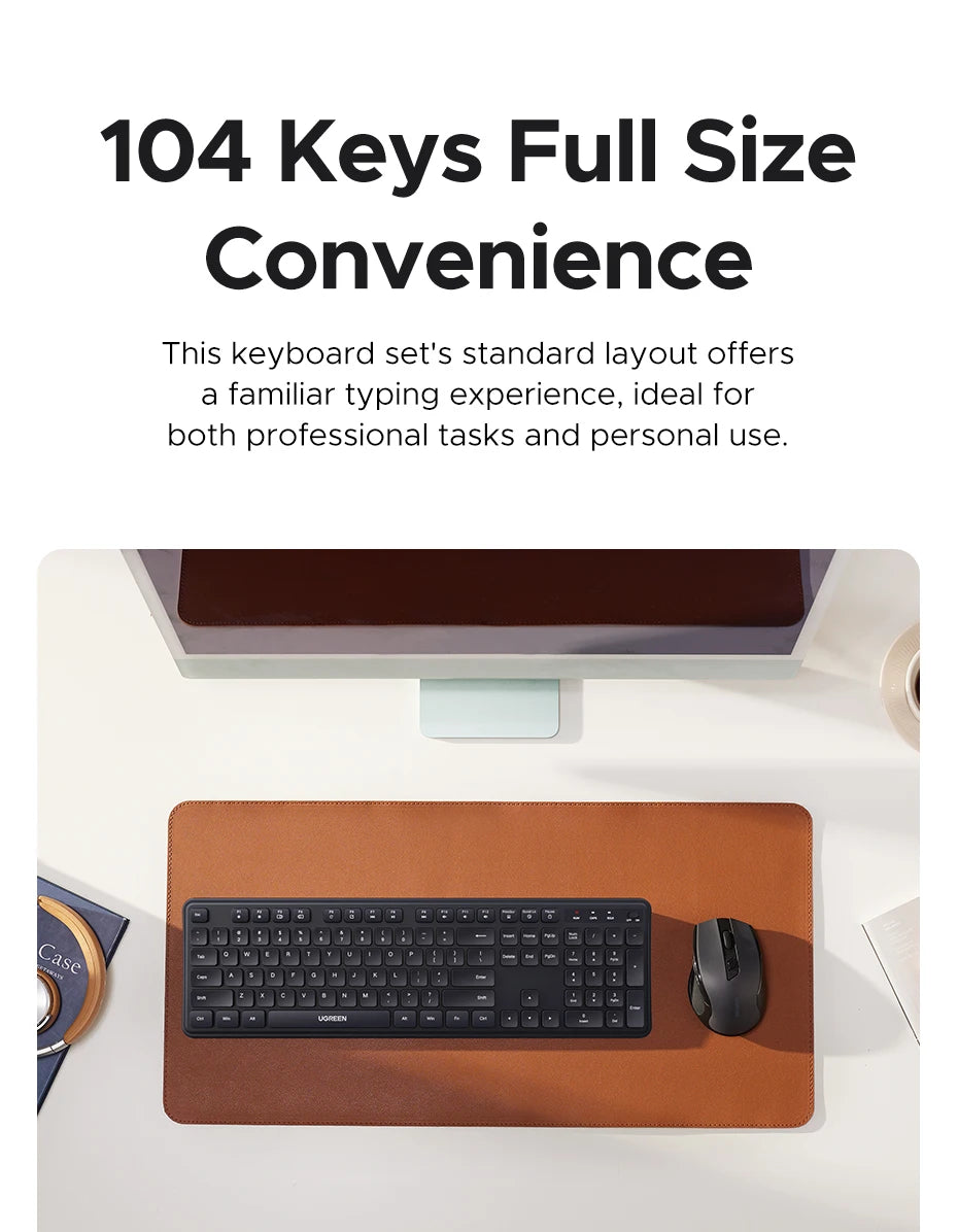 Ultra-Slim 2.4G Wireless 104-Key Full-Size Keyboard
