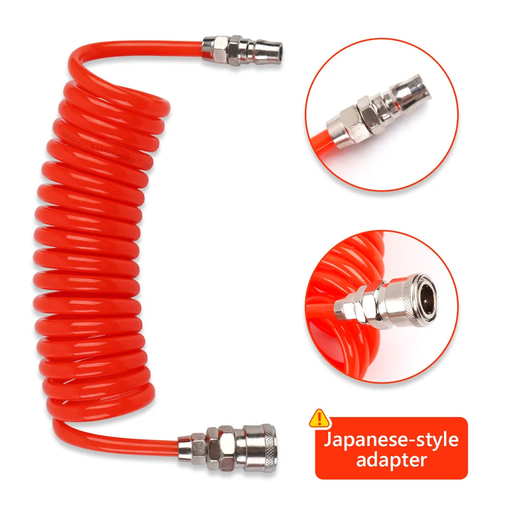 Spiral Air Compressor Hose with Quick Coupling - 3