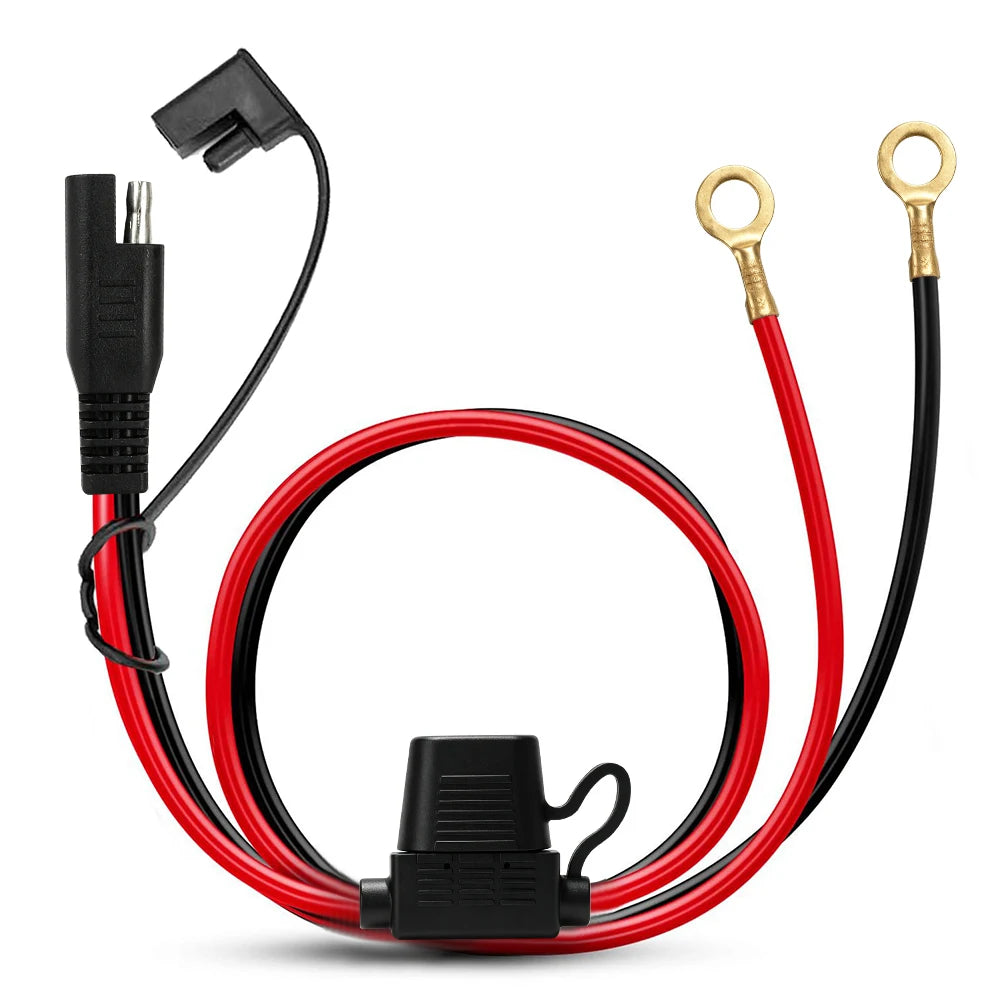 SAE to O-Ring Terminal Battery Charger Cable with 10A Fuse