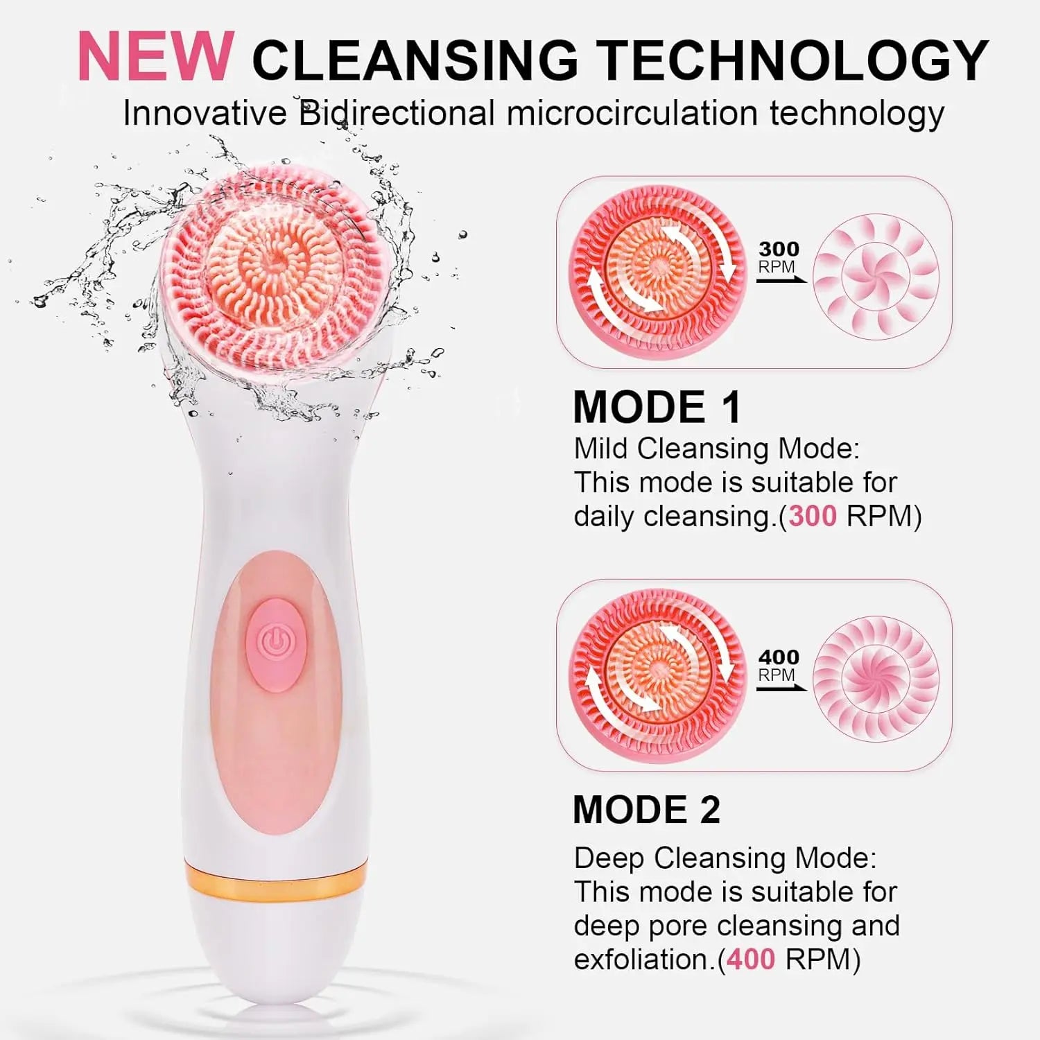 3-in-1 Electric Facial Cleansing and Exfoliating Brush - 11