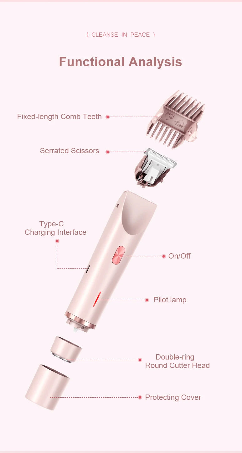 2-in-1 Waterproof Electric Hair Shaver for Body and Face