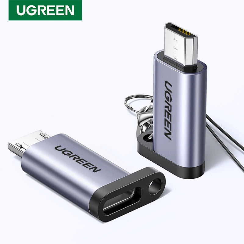 Micro USB Male to Type-C Female Charging and Data Adapter