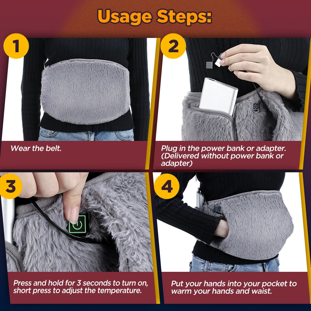 Electric Heating Waist Belt and Hand Warmer