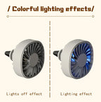 Portable 5V USB Car Air Vent Cooling Fan with 3 Gears and RGB Light