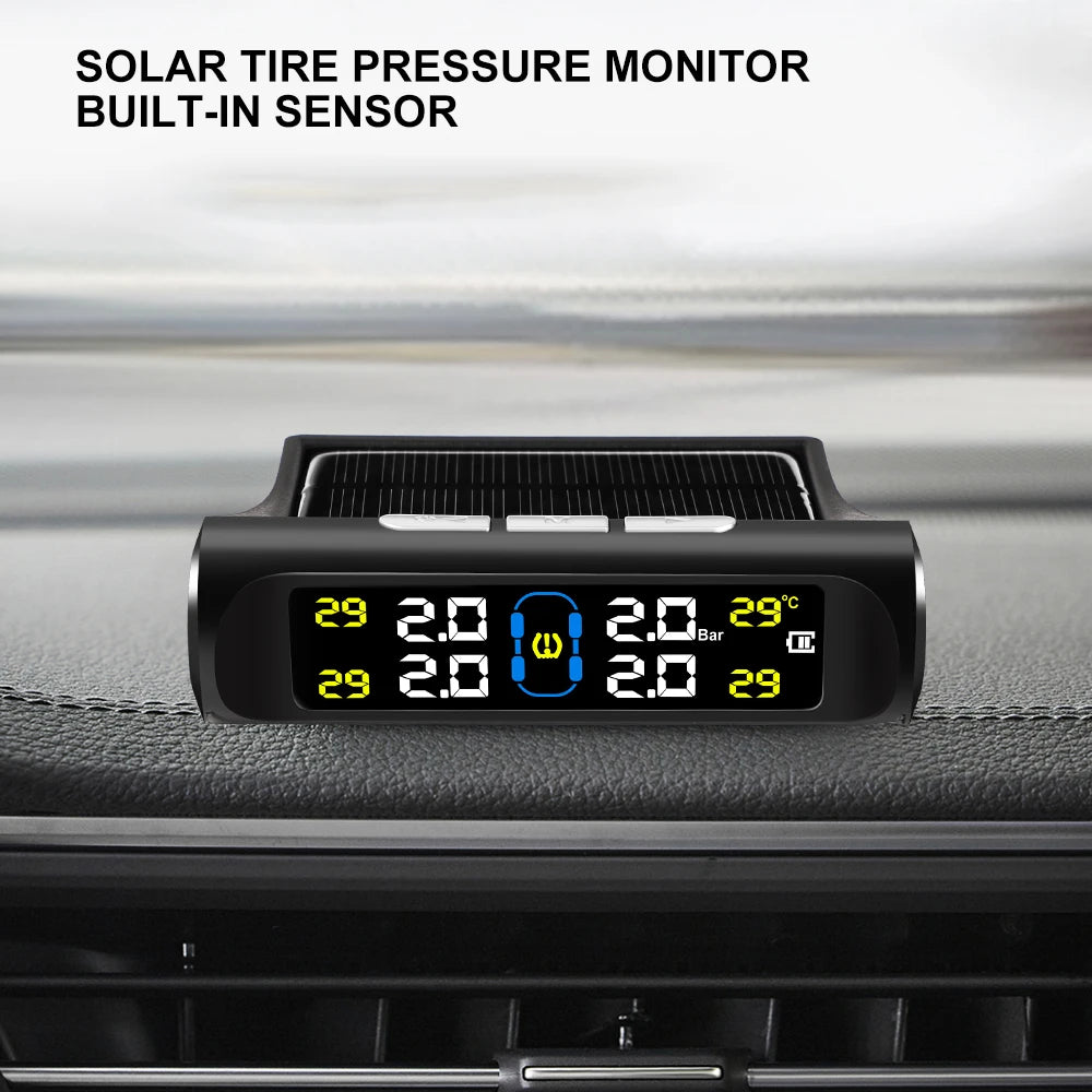 Solar Tire Pressure Monitoring System with 4 Wireless Sensors - 7