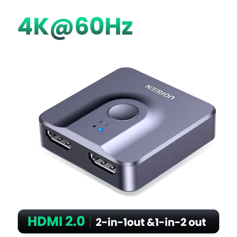 4K 60Hz Bi-Directional HDMI Switcher for Monitors and Gaming Consoles - 27