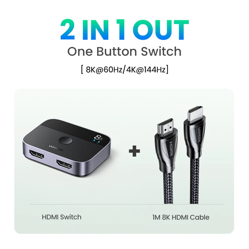 8K 60Hz HDMI 2.1 Switcher 2 In 1 Out - 23