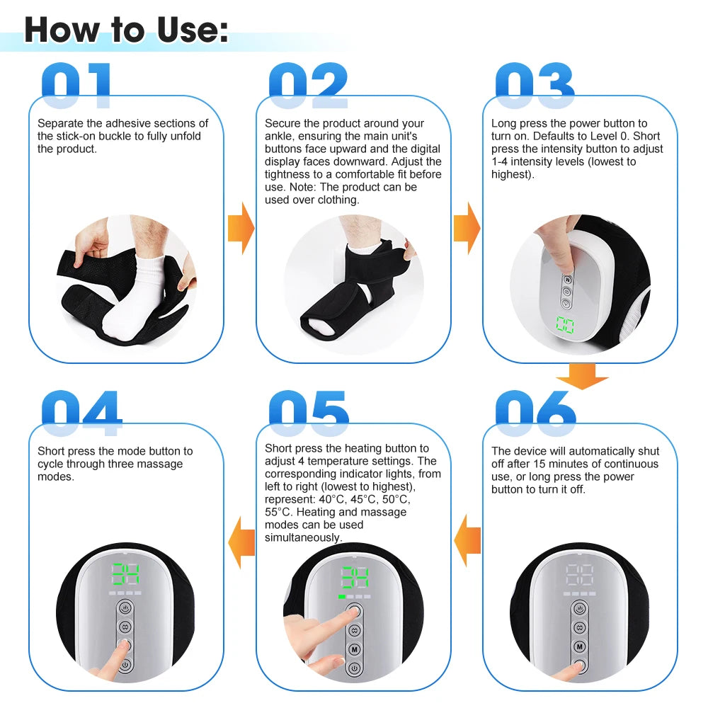 Cordless Heated Air Compression Foot and Ankle Massager - 14
