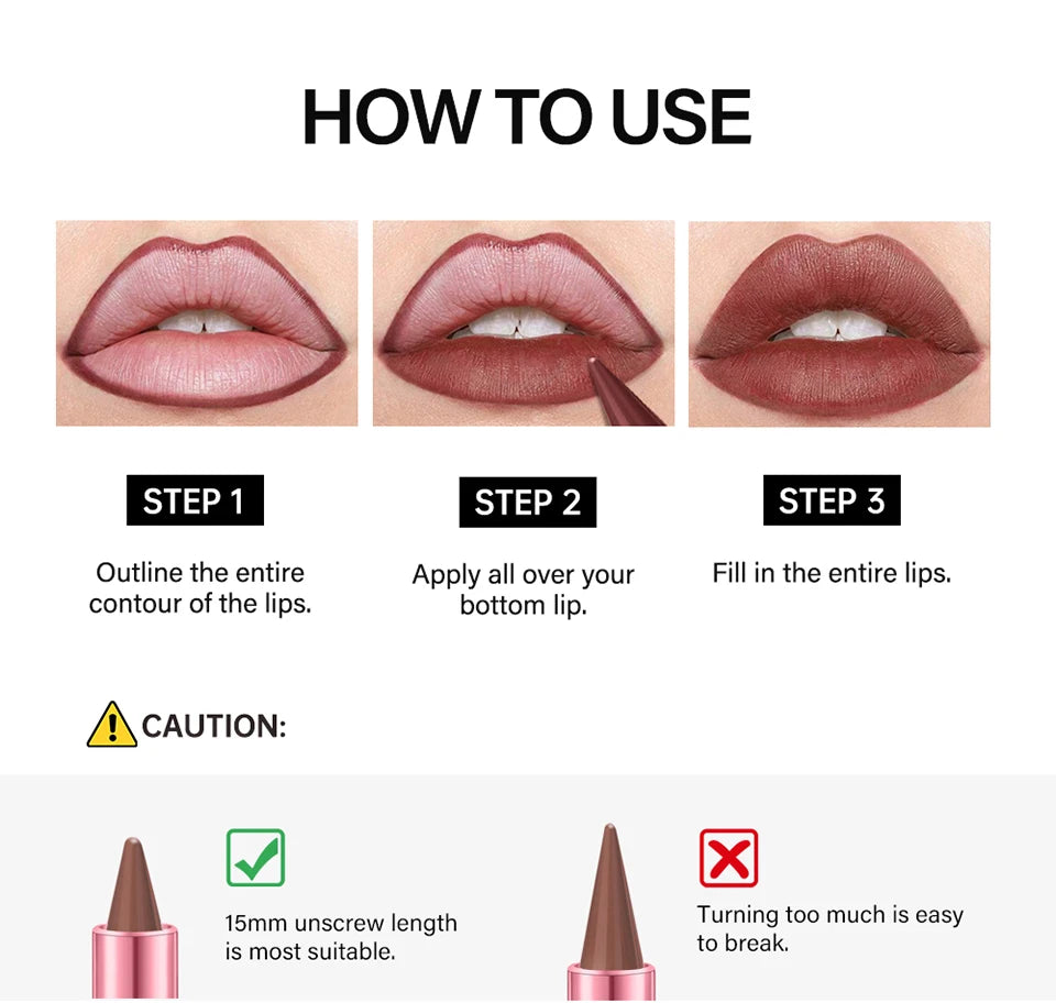 2-in-1 Waterproof Matte Lipstick and Lip Liner - 23