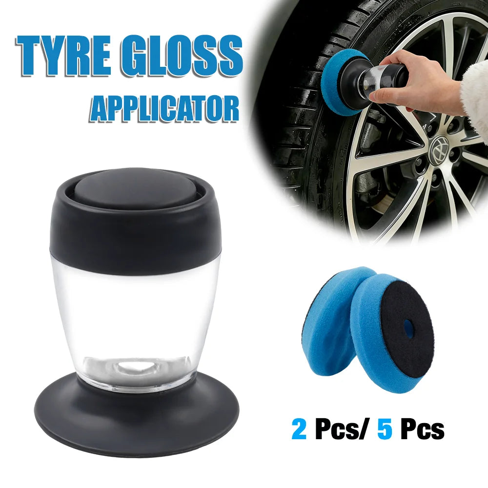 Tire Shine Applicator with Integrated Reservoir for Car Detailing