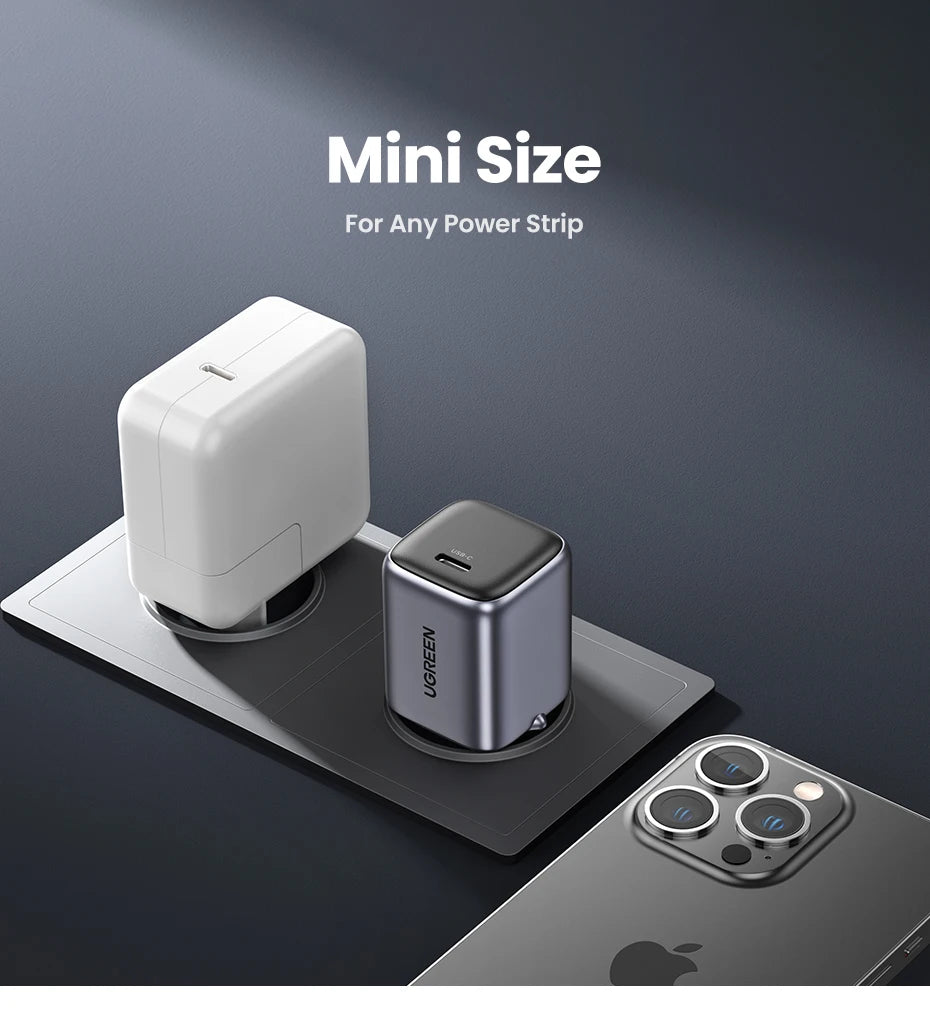 30W GaN Fast USB-C Wall Charger for Smartphones