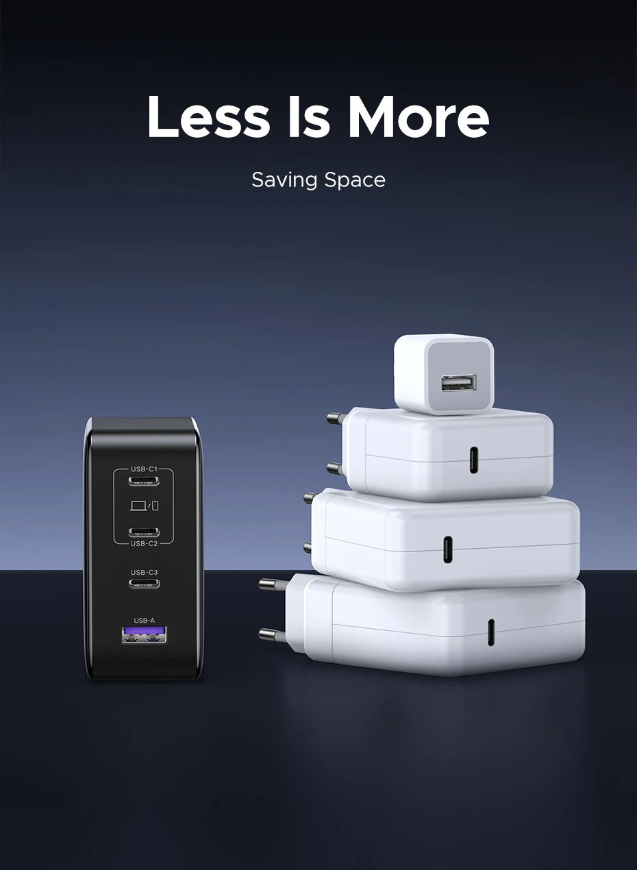 200W GaN Fast Wall Charger for Laptops and Smartphones