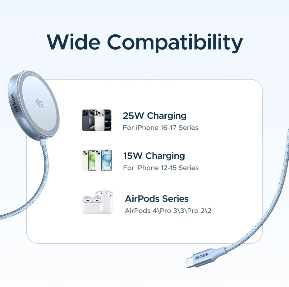 25W Qi2 Magnetic Fast Wireless Charging Pad for iPhone