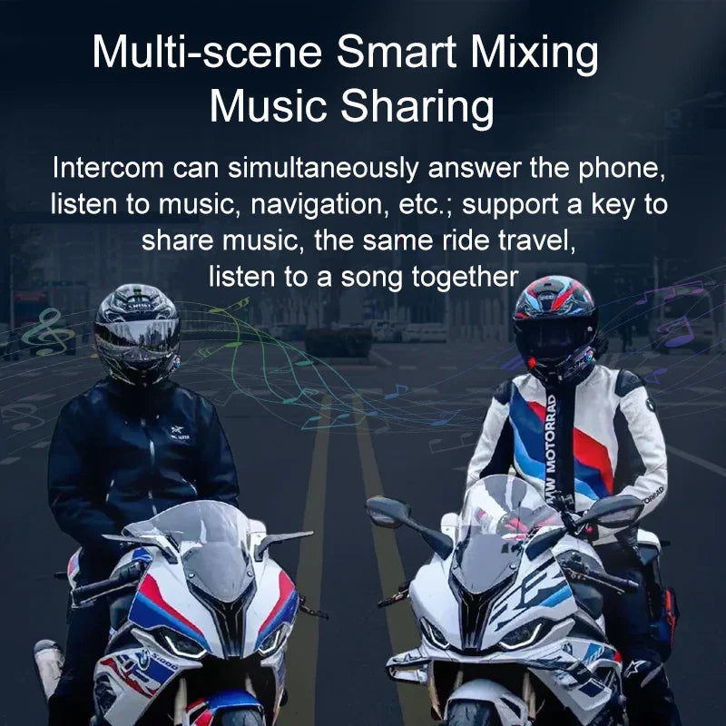 Y12 Pro Bluetooth 5.4 Motorcycle Helmet Intercom Headset 500M