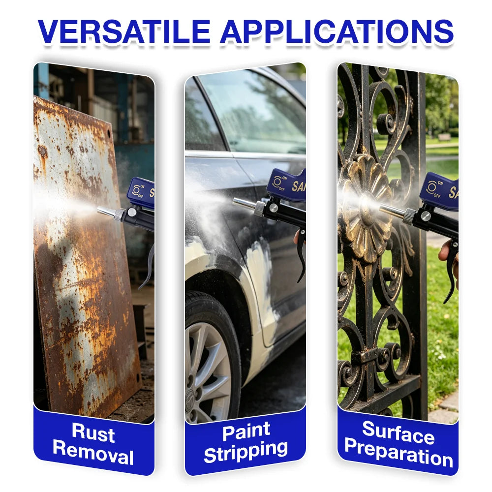 Portable Pneumatic Gravity Sandblasting Gun for Rust Removal