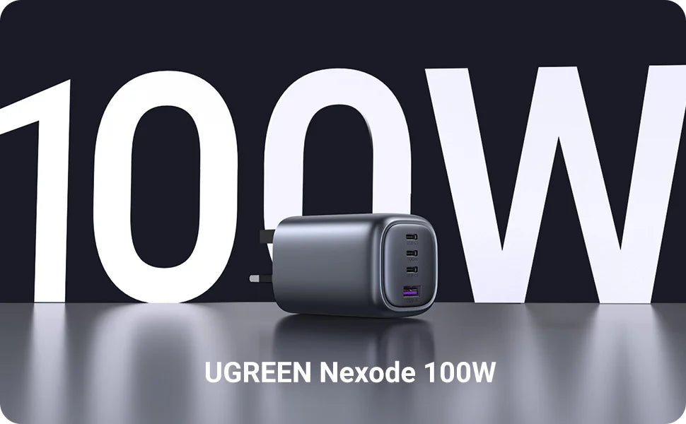 100W 4-Port GaN Fast Wall Charger with UK Plug - 7