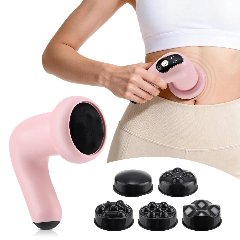 Handheld Electric Body Massager with 5 Massage Heads - 1