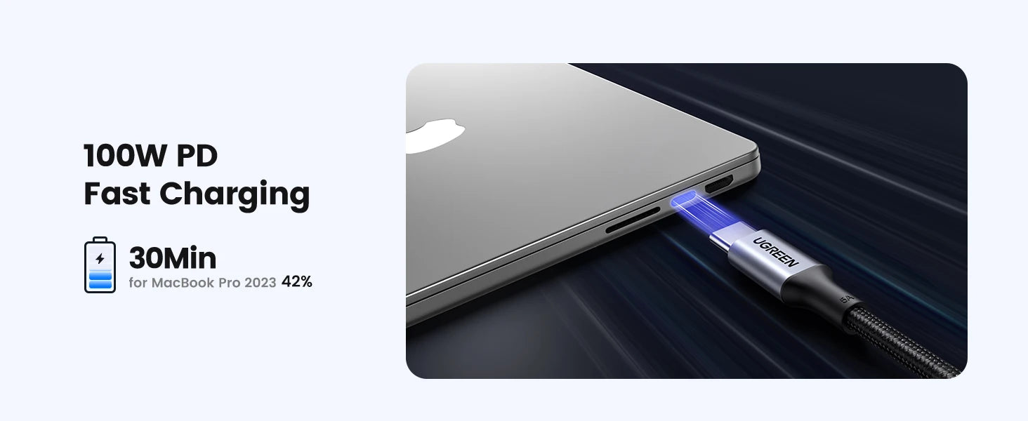 100W USB-C to USB-C Fast Charging Cable for Laptops and Smartphones - 13