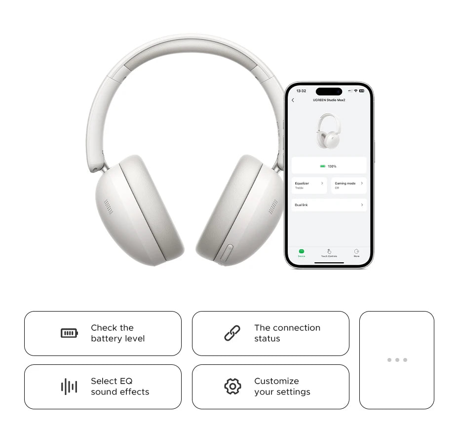 Wireless Bluetooth 5.4 Over-Ear Headphones with 80H Playtime - 18