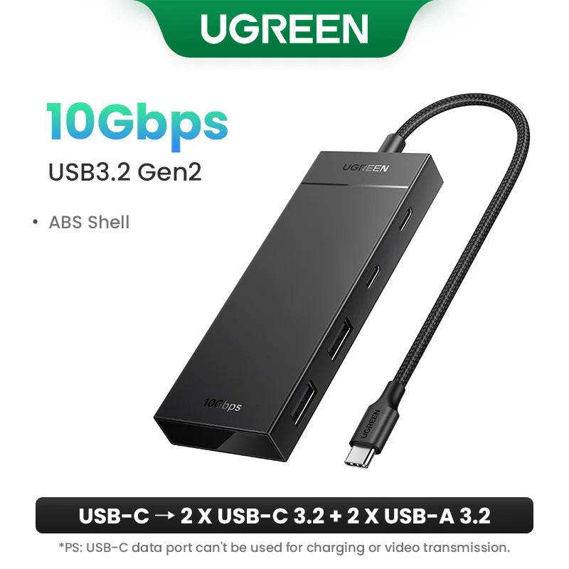 4-Port USB-C 3.2 Gen 2 Hub 10Gbps Multiport Adapter