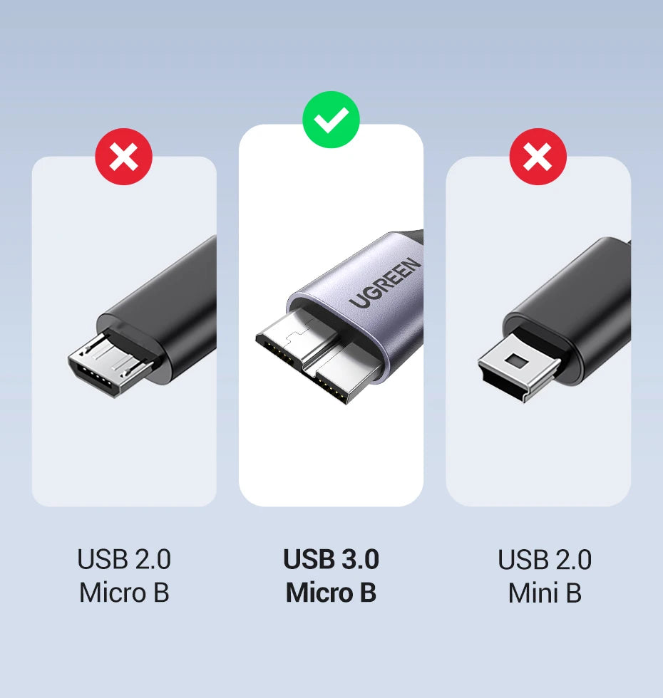 USB 3.0 to Micro B Data Cable for Hard Drives