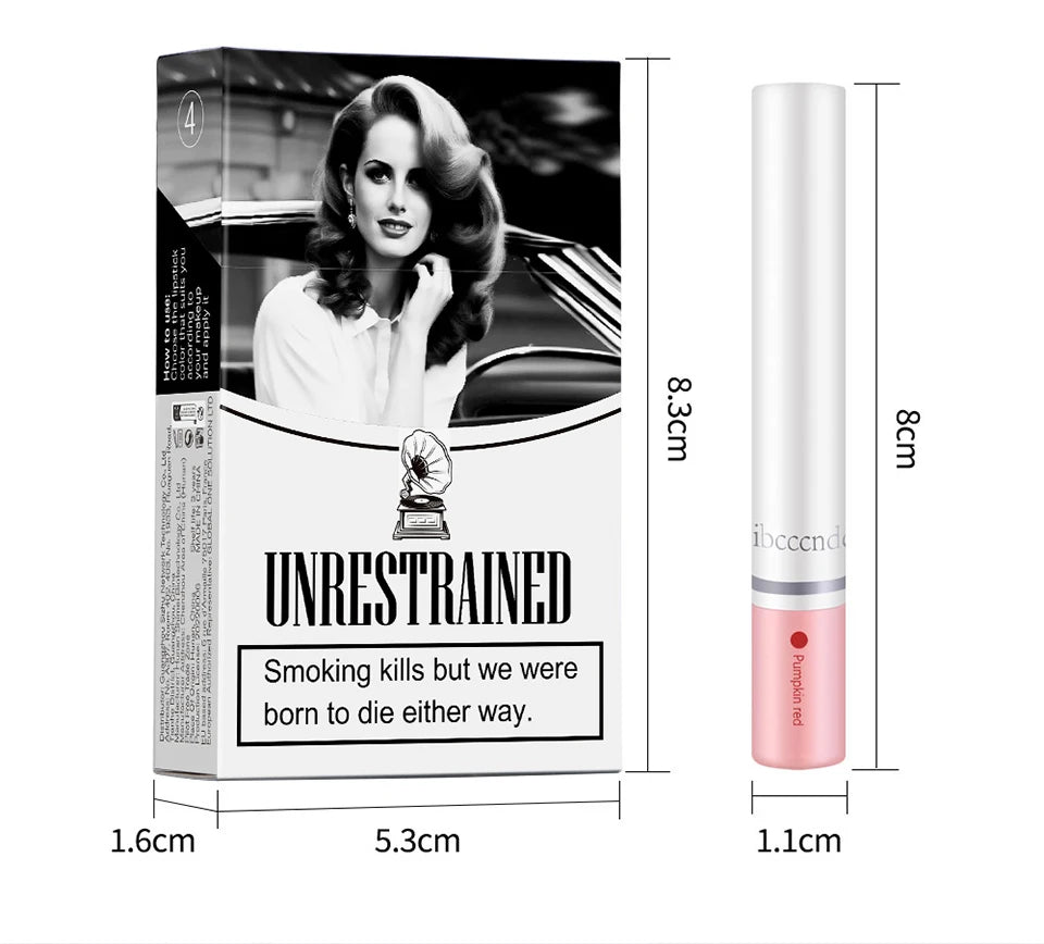 Matte Lipstick Set with Creative Cigarette Design