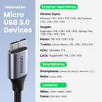 USB 3.0 to Micro B Data Cable for Hard Drives